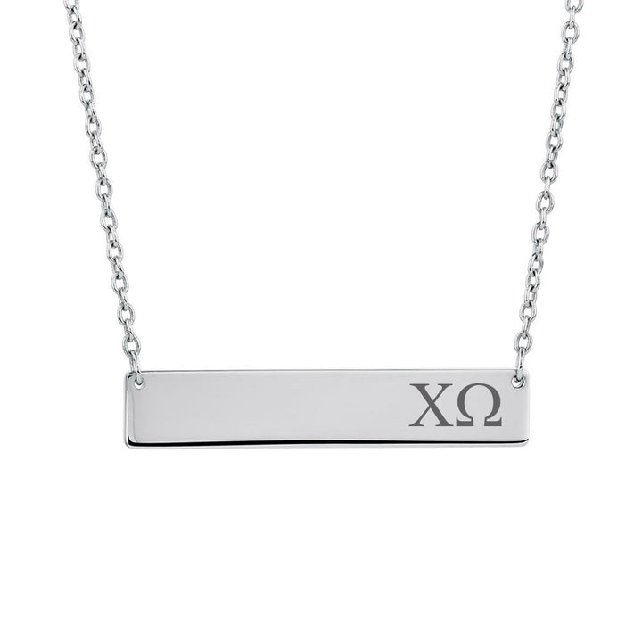 Chi Omega Sorority Horizontal Bar Necklace