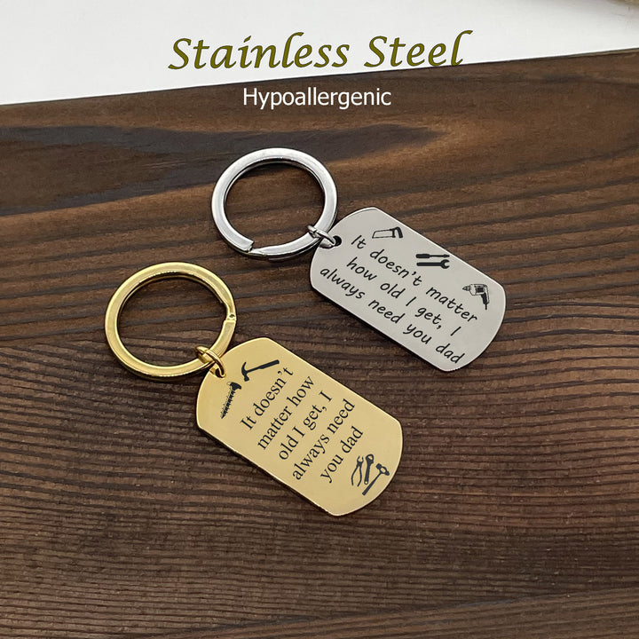 Personalized Dad Key Chain, Fathers Day Key Chain, Fathers Day Gift, Dad Gift From Kids, New Dad Gift, First Father's Day, Engraved Dad Gift