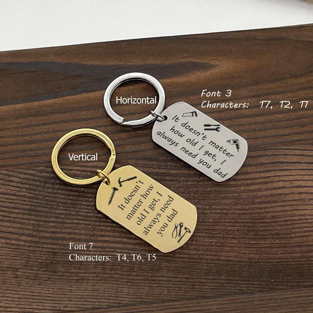 Personalized Dad Key Chain, Fathers Day Key Chain, Fathers Day Gift, Dad Gift From Kids, New Dad Gift, First Father's Day, Engraved Dad Gift