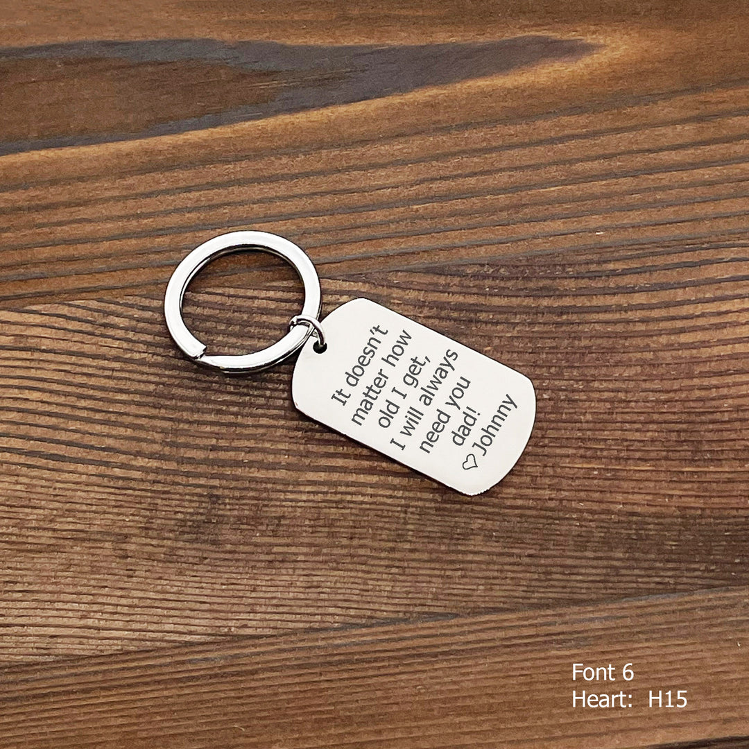 Personalized Dad Key Chain, Fathers Day Key Chain, Fathers Day Gift, Dad Gift From Kids, New Dad Gift, First Father's Day, Engraved Dad Gift