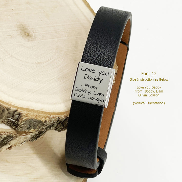 Personalize Dad Bracelet ADJUSTABLE, Men Family Bracelet, Custom Gift for Dad, Gift for Husband, Father's Day Gift, Daddy Bracelet