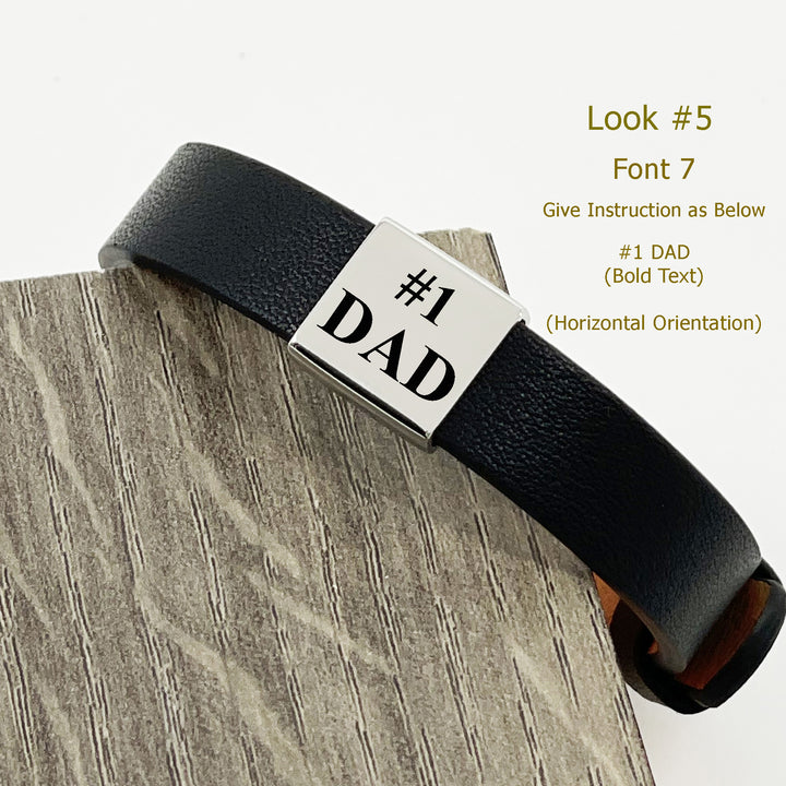 Personalize Dad Bracelet ADJUSTABLE, Men Family Bracelet, Custom Gift for Dad, Gift for Husband, Father's Day Gift, Daddy Bracelet