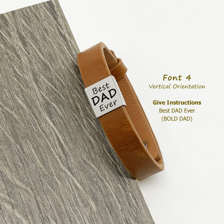 Personalize Dad Bracelet ADJUSTABLE, Men Family Bracelet, Custom Gift for Dad, Gift for Husband, Father's Day Gift, Daddy Bracelet