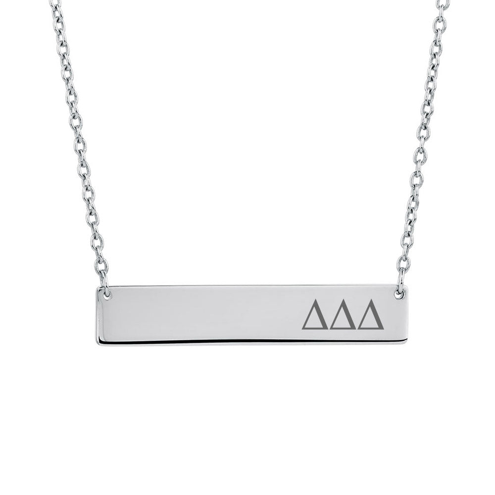 Delta Delta Delta Sorority Horizontal Bar Necklace