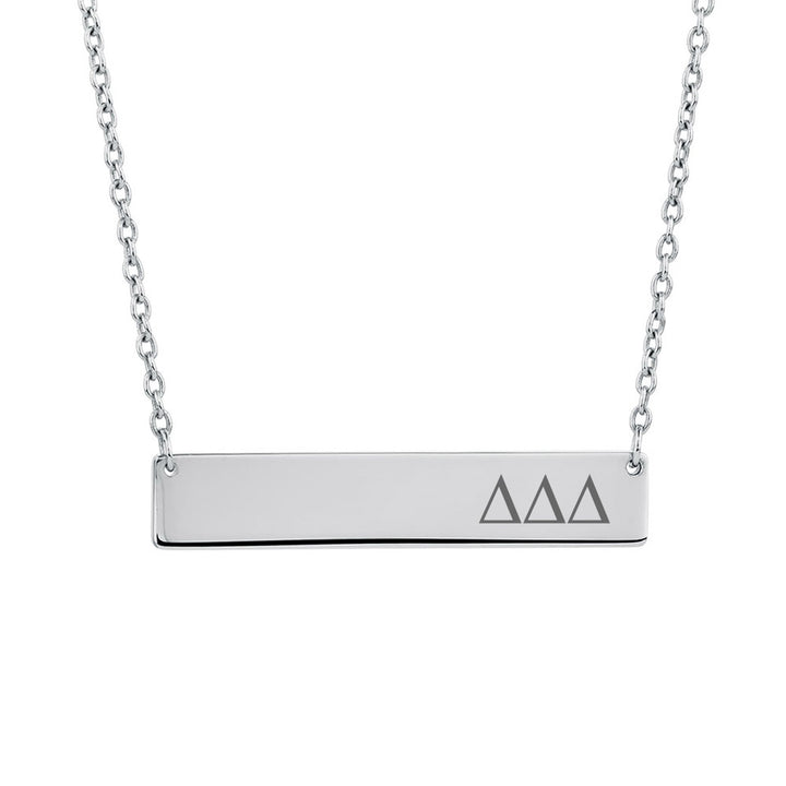 Delta Delta Delta Sorority Horizontal Bar Necklace