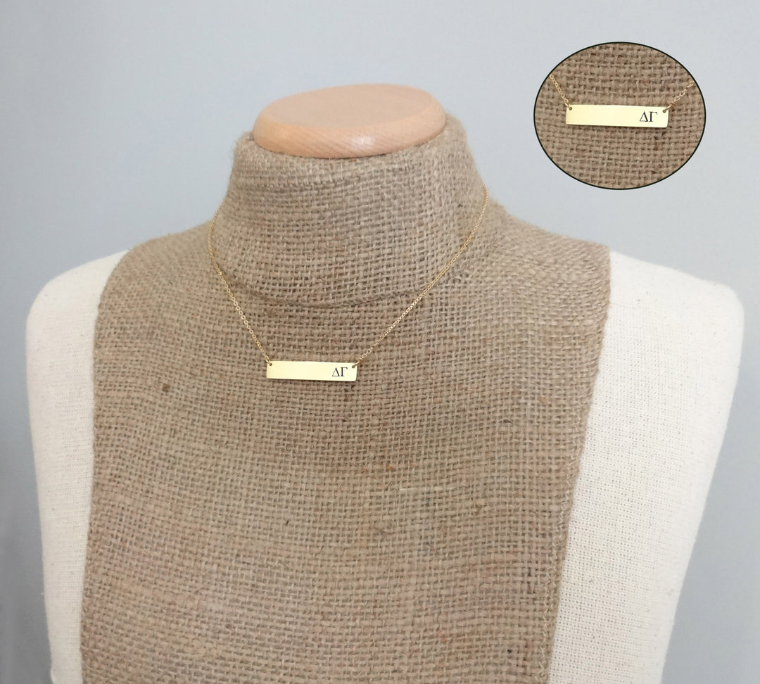 Delta Gamma Sorority Horizontal Bar Necklace