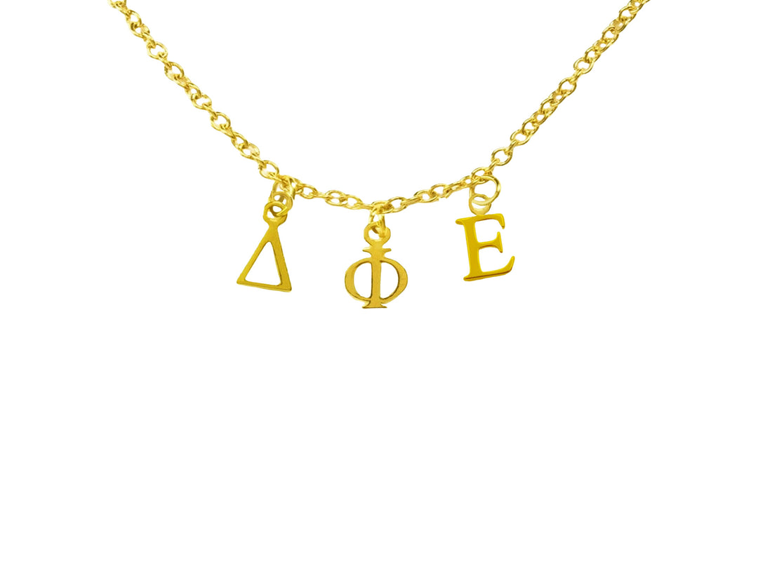 Delta Phi Epsilon Choker Dangle Necklace Gold Filled