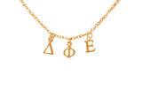 Delta Phi Epsilon Choker Dangle Necklace Rose Gold Filled