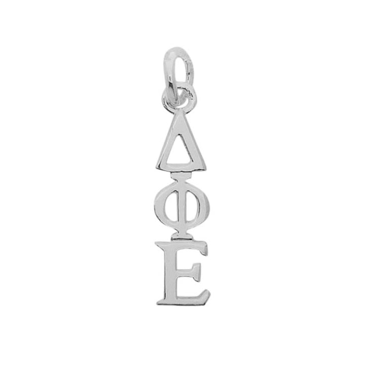 Delta Phi Epsilon Sorority Lavalier Necklace Silver Plated