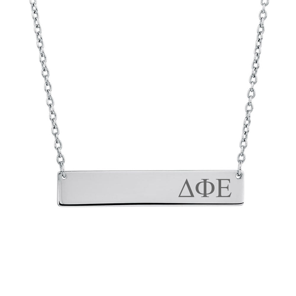 Delta Phi Epsilon Sorority Horizontal Bar Necklace