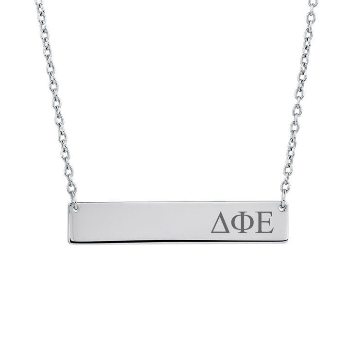 Delta Phi Epsilon Sorority Horizontal Bar Necklace