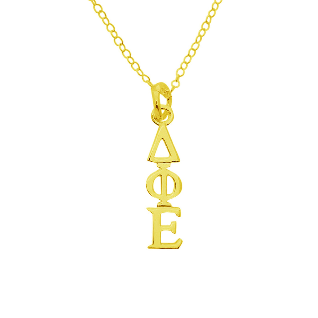 Delta Phi Epsilon Sorority Lavalier Necklace Gold Filled