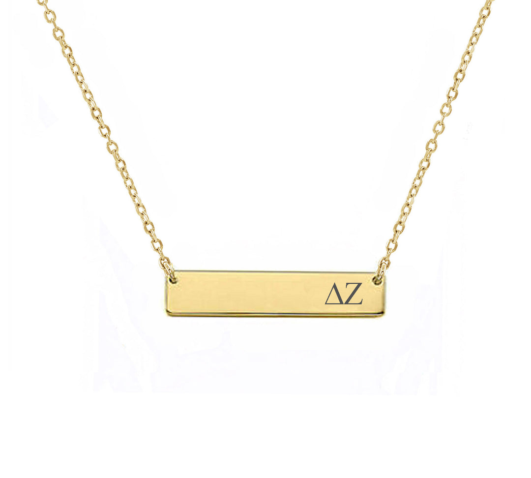 Delta Zeta Sorority Horizontal Bar Necklace