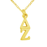 Delta Zeta Sorority Lavalier Necklace Gold Filled