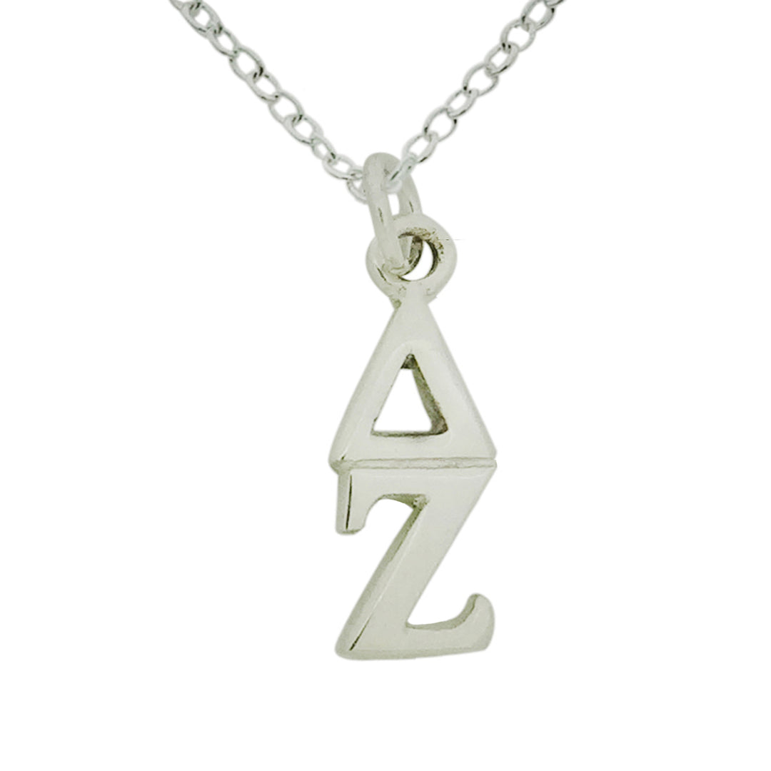 Delta Zeta Sorority Lavalier Necklace Silver Plated