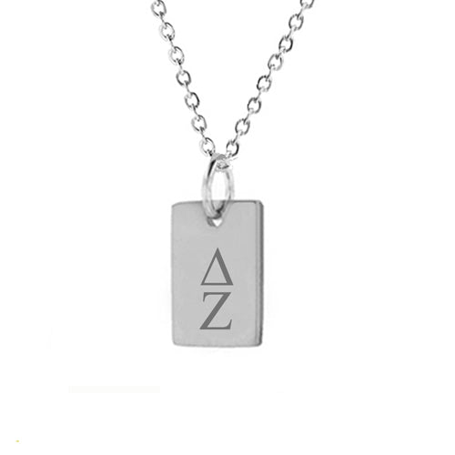 Delta Zeta Mini Dog Tag Necklace Stainless Steel