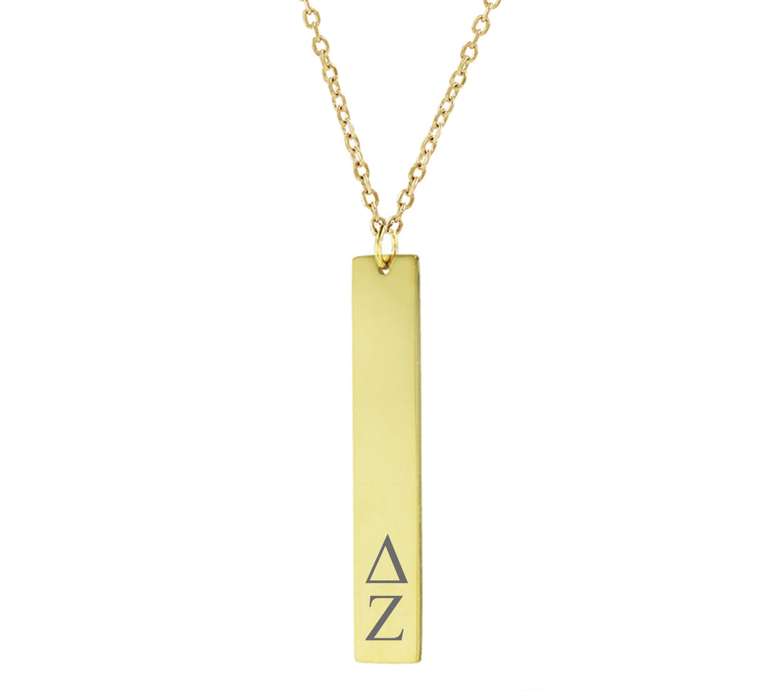 Delta Zeta Vertical Bar Necklace Gold Filled