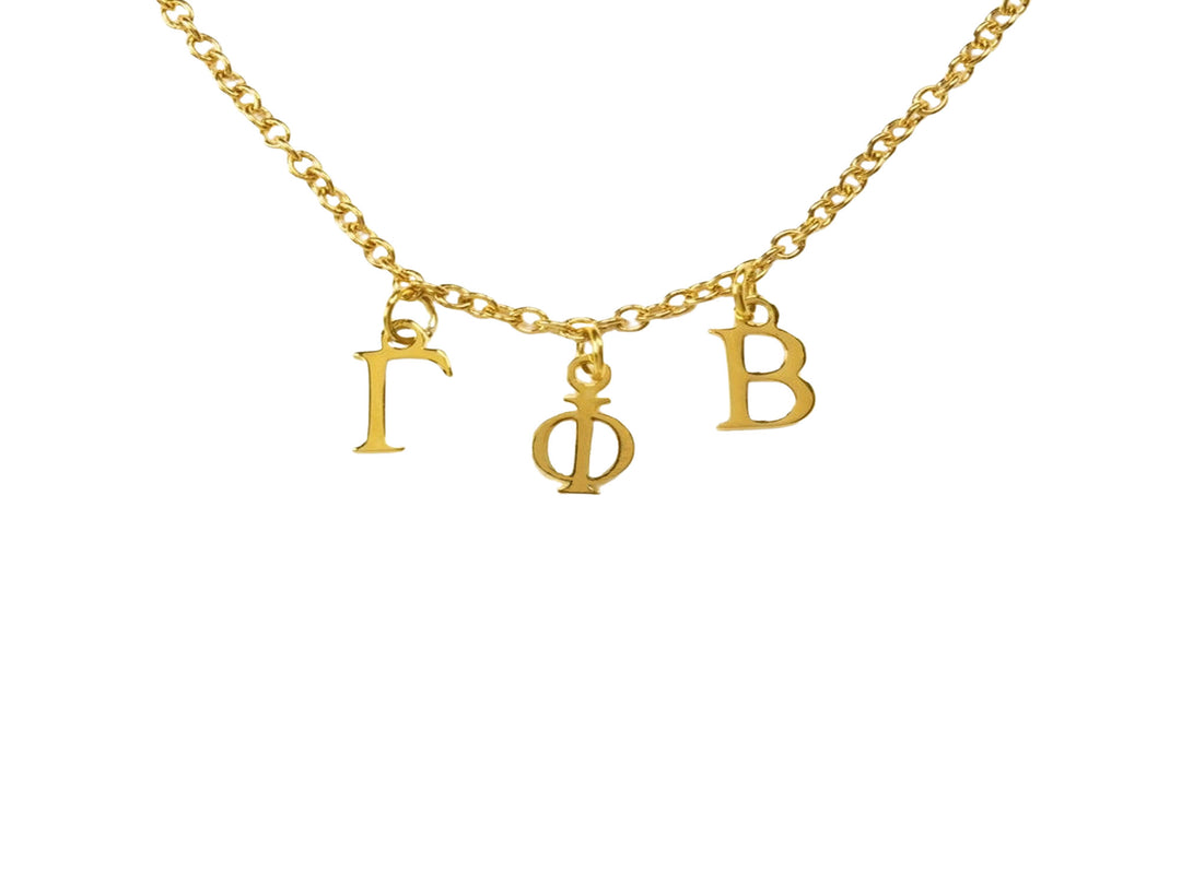 Gamma Phi Beta Choker Dangle Necklace Gold Filled