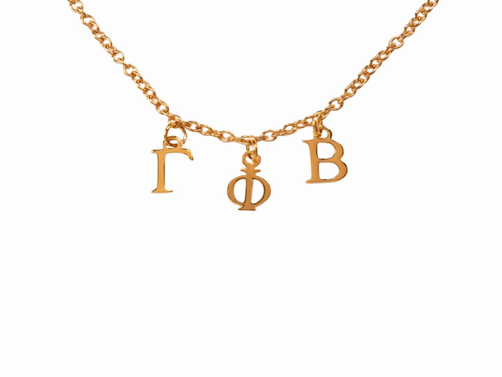 Gamma Phi Beta Choker Dangle Necklace Rose Gold Filled