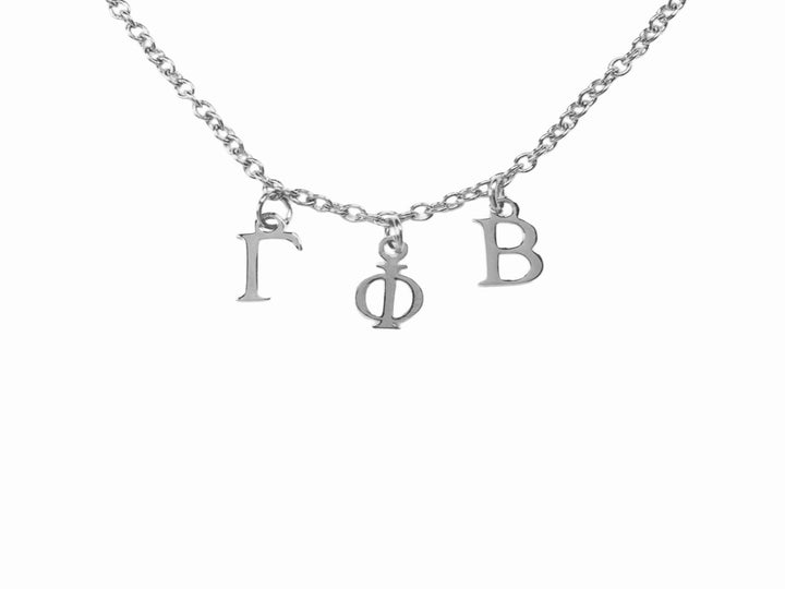 Gamma Phi Beta Choker Dangle Necklace Stainless Steel