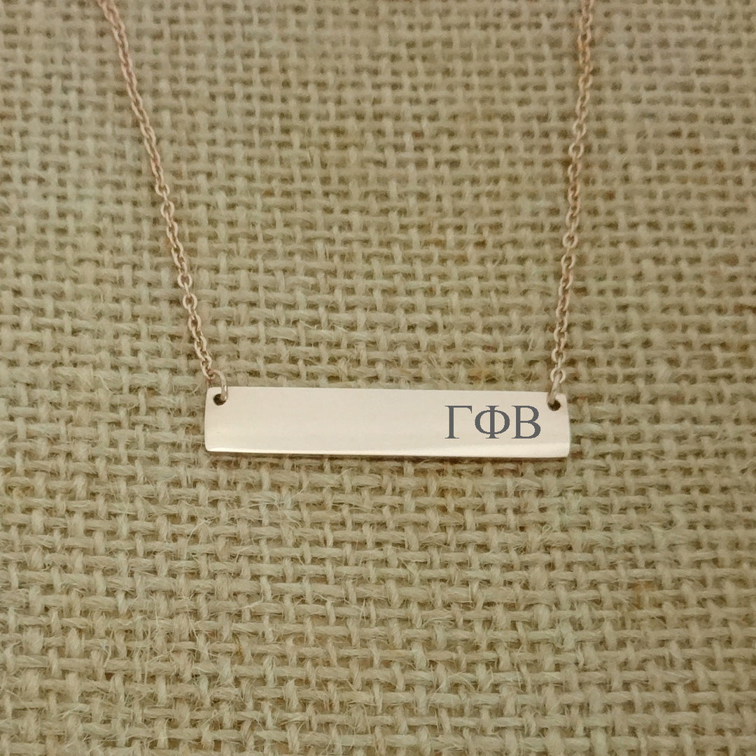 Gamma Phi Beta Sorority Horizontal Bar Necklace