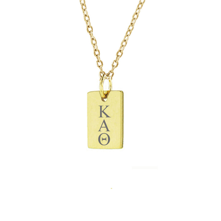 Kappa Alpha Theta Mini Dog Tag Necklace Gold Filled