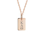 Kappa Alpha Theta Mini Dog Tag Necklace Rose Gold Filled