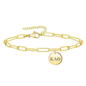 Kappa Alpha Theta Paperclip Bracelet Gold Filled