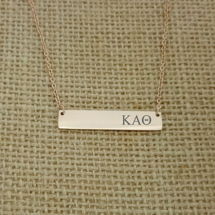 Kappa Alpha Theta Sorority Horizontal Bar Necklace