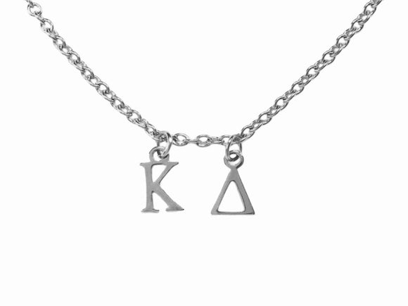 Kappa Delta Choker Dangle Necklace Stainless Steel