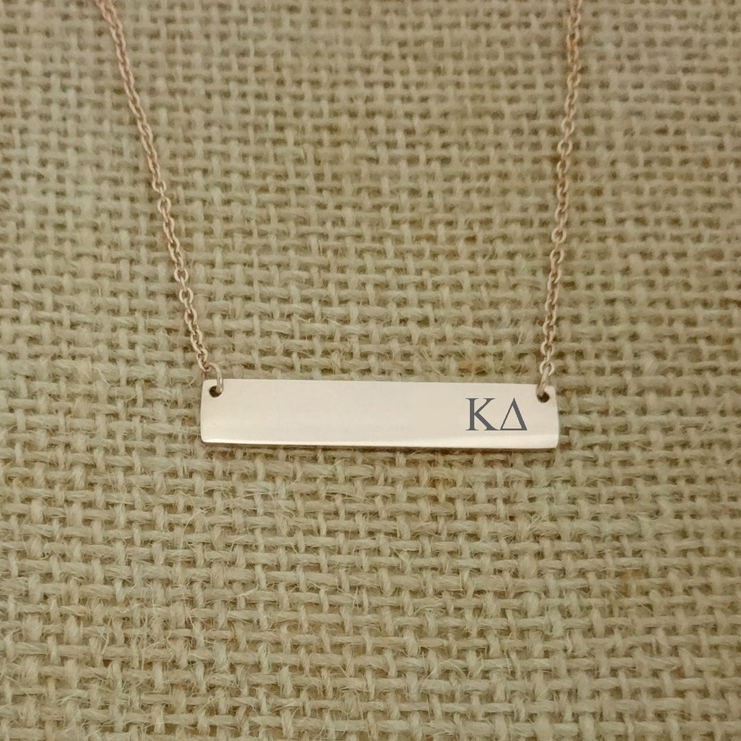 Kappa Delta Sorority Horizontal Bar Necklace