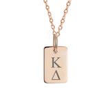 Kappa Delta Mini Dog Tag Necklace Rose Gold Filled