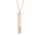 Kappa Delta Vertical Bar Necklace Rose Gold Filled