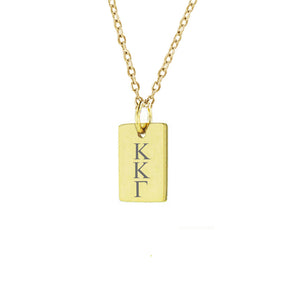 Kappa Kappa Gamma Mini Dog Tag Necklace Stainless Steel