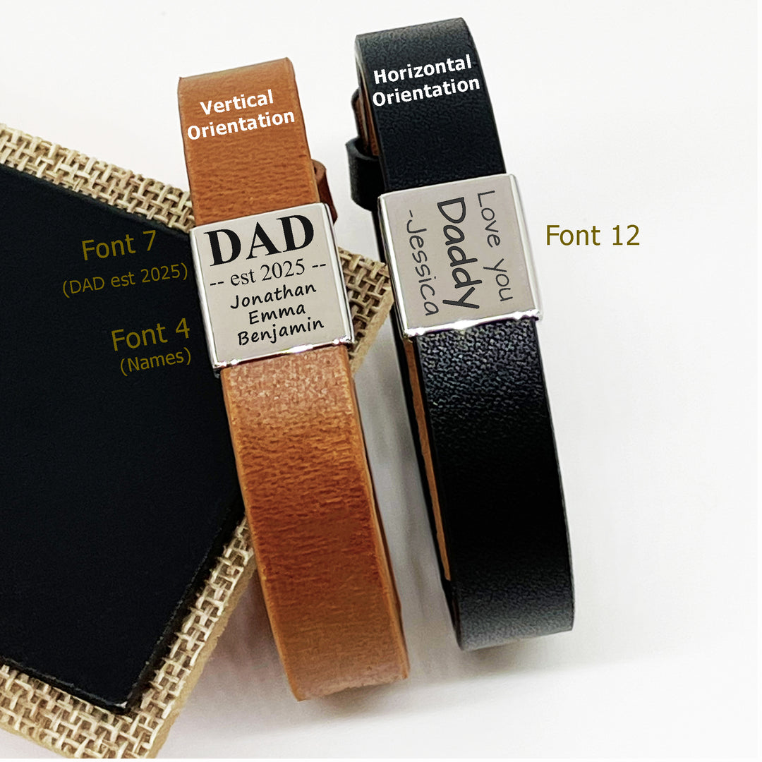Personalize Dad Bracelet ADJUSTABLE, Men Family Bracelet, Custom Gift for Dad, Gift for Husband, Father's Day Gift, Daddy Bracelet