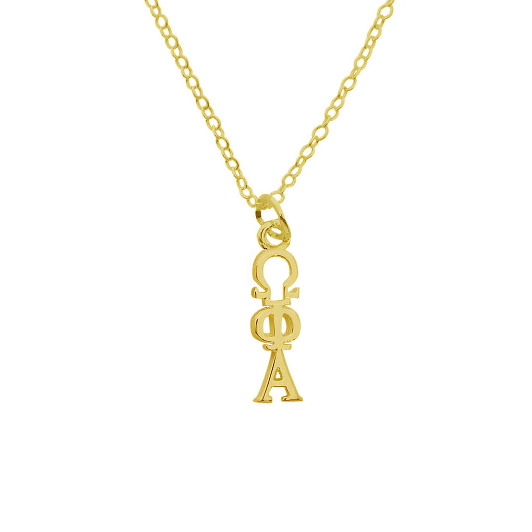 Omega Phi Alpha Sorority Lavalier Necklace Gold Filled