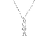 Omega Phi Alpha Sorority Lavalier Necklace Silver Plated