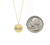 Phi Delta Epsilon Dainty Sorority Necklace Gold Filled