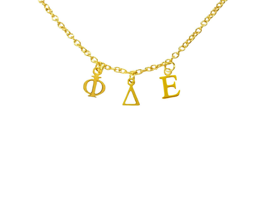 Phi Delta Epsilon Choker Dangle Necklace Gold Filled