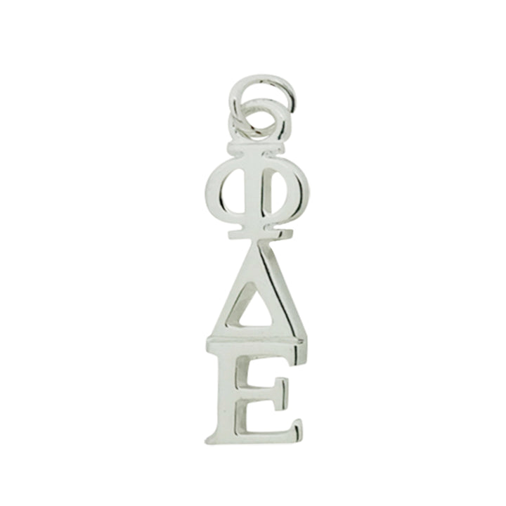 Phi Delta Epsilon Sorority Lavalier Necklace Silver Plated