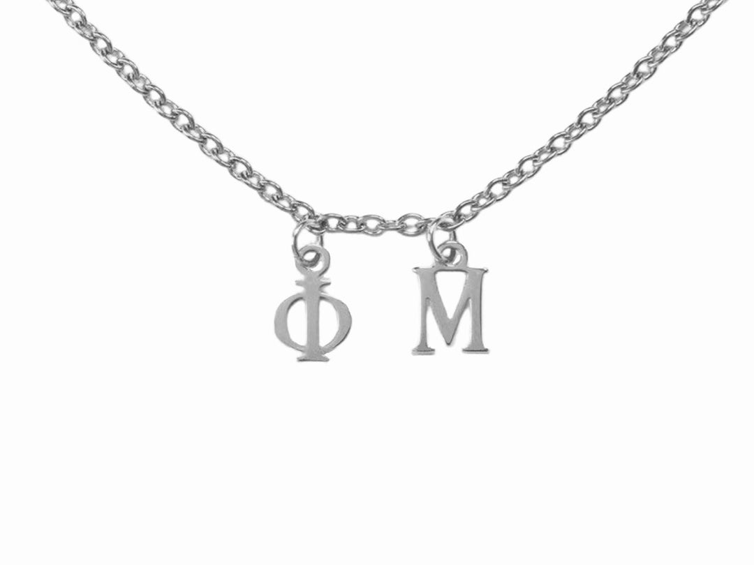 Phi Mu Choker Dangle Necklace Stainless Steel