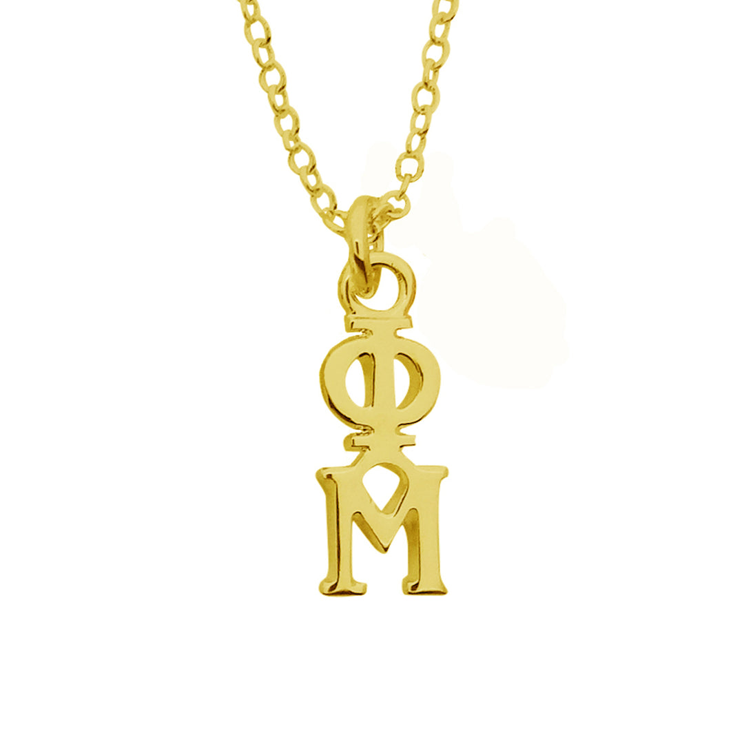 Phi Mu Sorority Lavalier Necklace Gold Filled