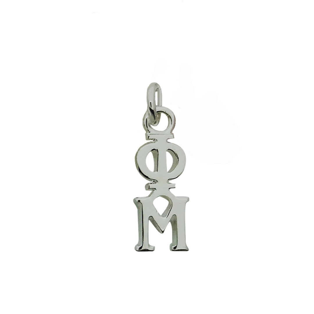 Phi Mu Sorority Lavalier Necklace Silver Plated