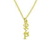 Phi Sigma Rho Sorority Lavalier Necklace Gold Filled