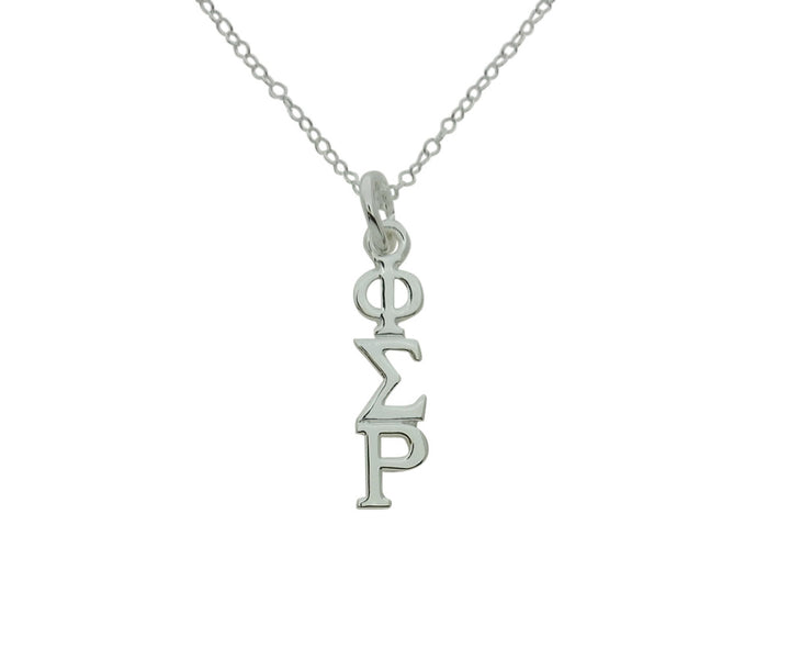 Phi Sigma Rho Sorority Lavalier Necklace Silver Plated