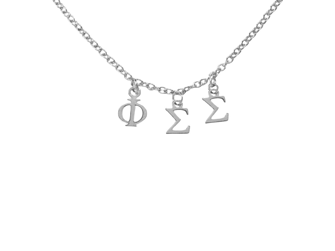 Phi Sigma Sigma Choker Dangle Necklace Stainless Steel