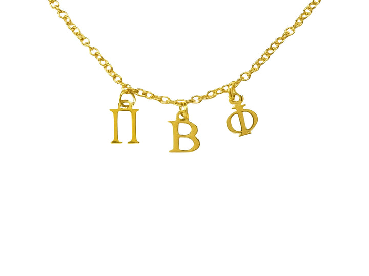 Pi Beta Phi Choker Dangle Necklace Gold Filled