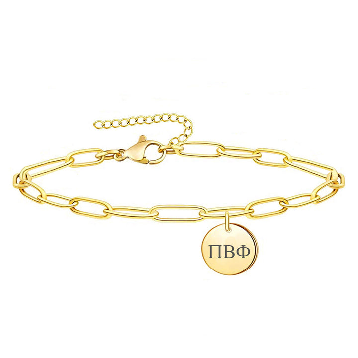 Pi Beta Phi Paperclip Bracelet Gold Filled