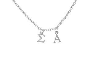 Sigma Alpha Choker Dangle Necklace Stainless Steel