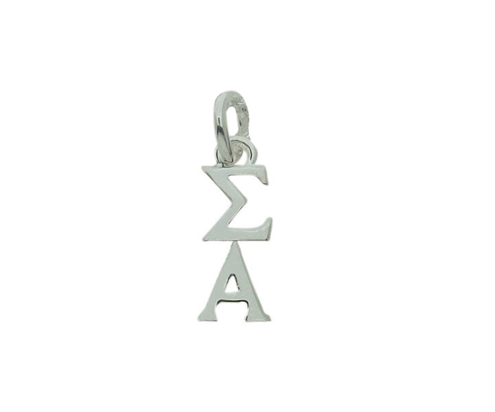 Sigma Alpha Sorority Lavalier Necklace Silver Plated